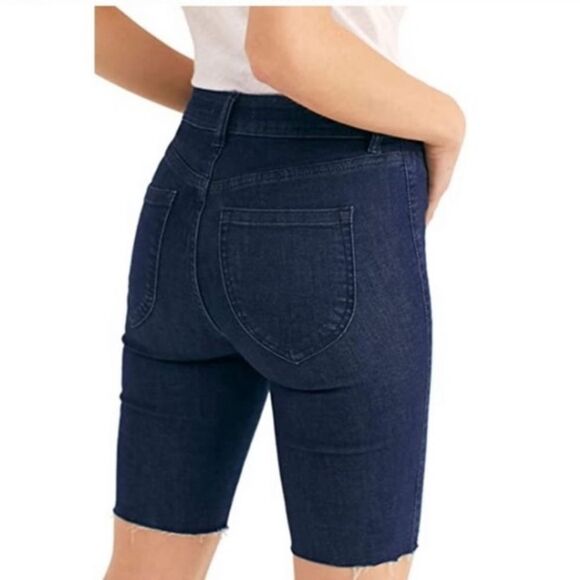 NWT/NWOT Free People So Chic Denim Biker Shorts - Picture 5 of 12